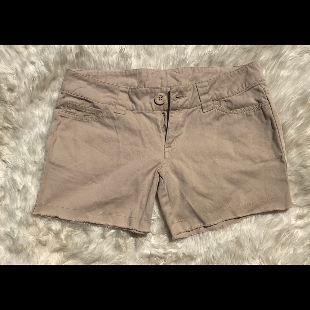 Khaki Cut-Off Shorts